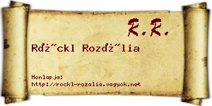 Röckl Rozália névjegykártya